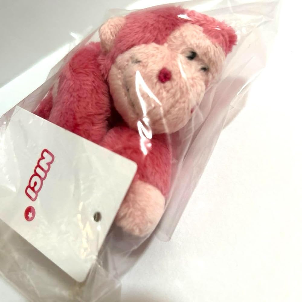 ニキ NICI ぬいぐるみキーリング ピンクゴリラ グリッターハート